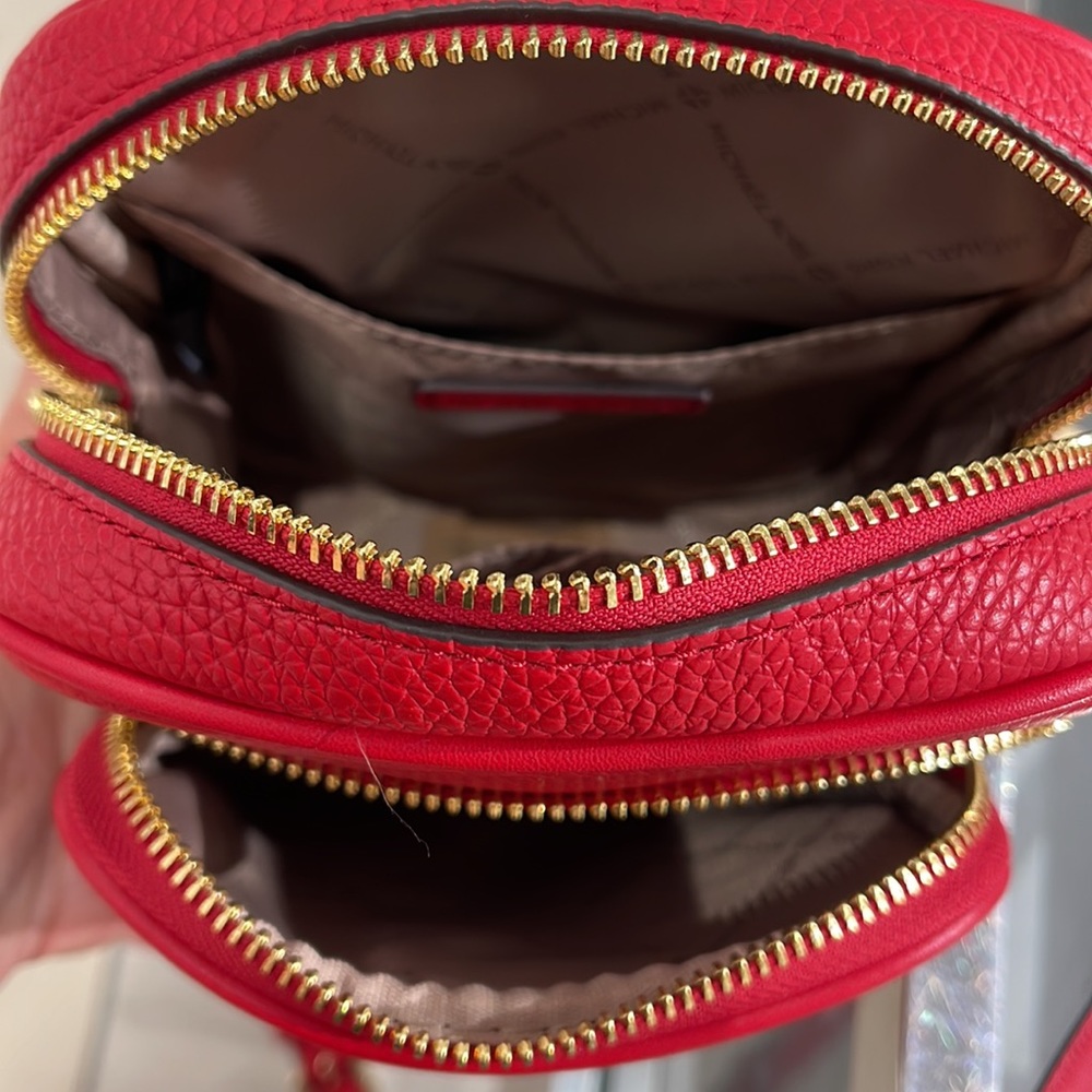 MICHAEL KORS  Jet Set Travel Medium Logo NS Chain XBody Leather Crossbody Flight - Picture 10 of 16